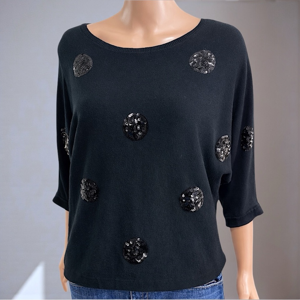 New York & Company Black Sequin Blouse - Picture 7 of 11